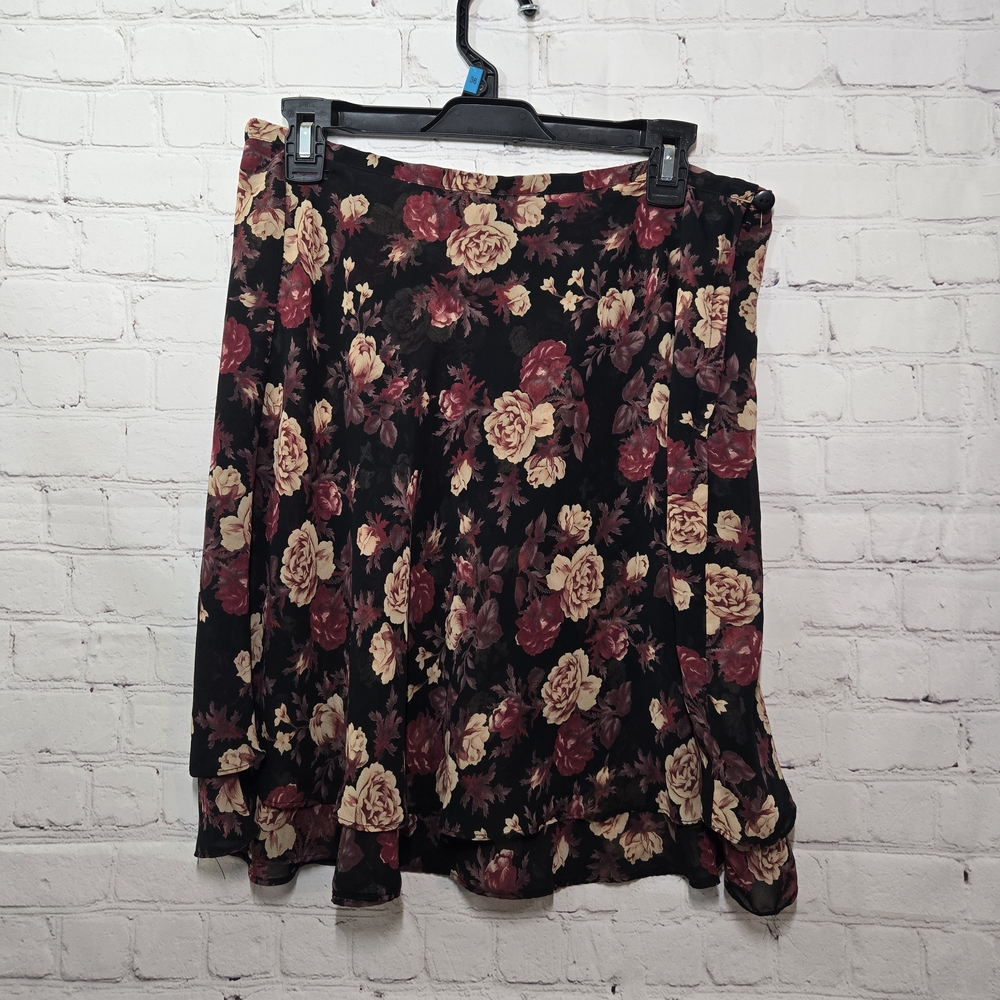Compagnie Internationale‎ Express Vtg 90s Moody Floral Short Skirt M Whimsigoth
